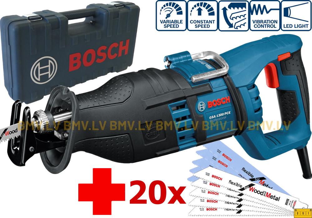 Zobenzāģis Bosch GSA 1300 PCE (koferis, 20 asmeņi)