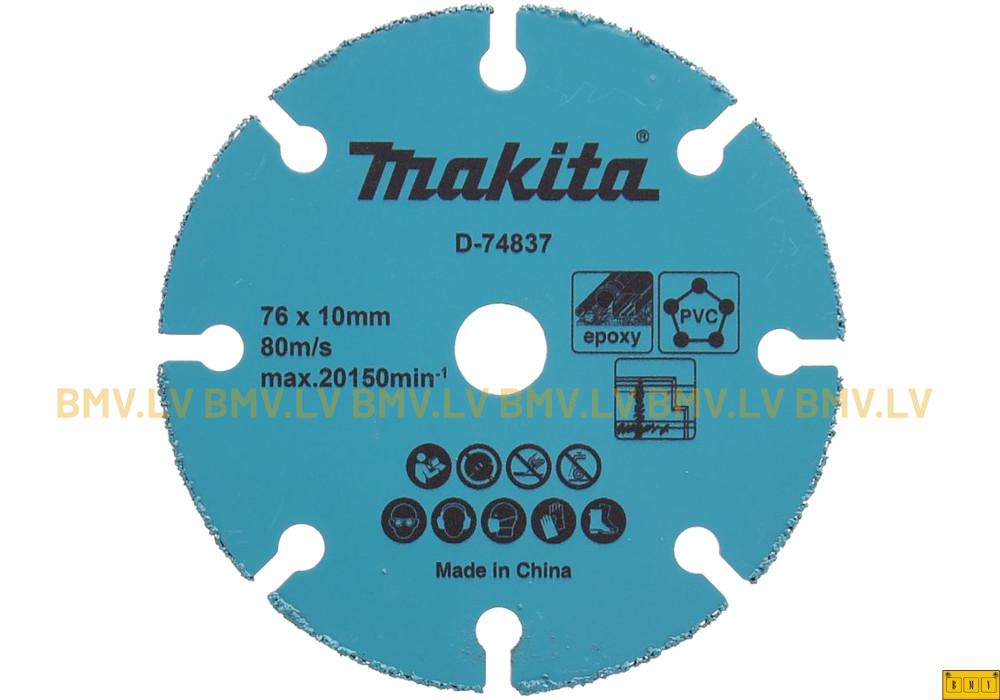 Griezējripa kokam, plastmasai Makita D-74837 Tungsten Carbide multi Wheel 76x10mm 1.75mm